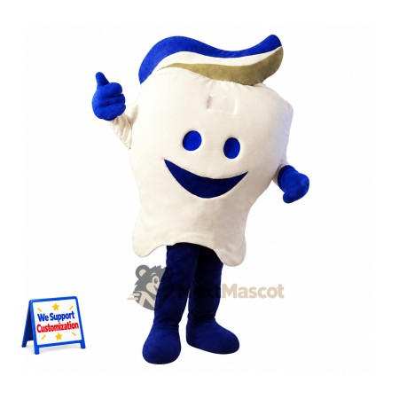 Tooth Mascot Costume - Blue Cap