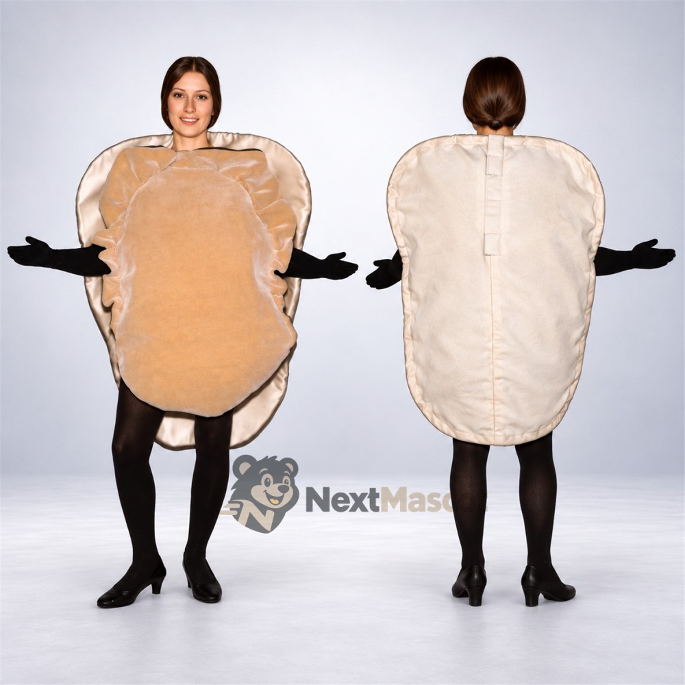Peanut Butter Toast Mascot Costume Peanut Butter Toast Mascot Costume