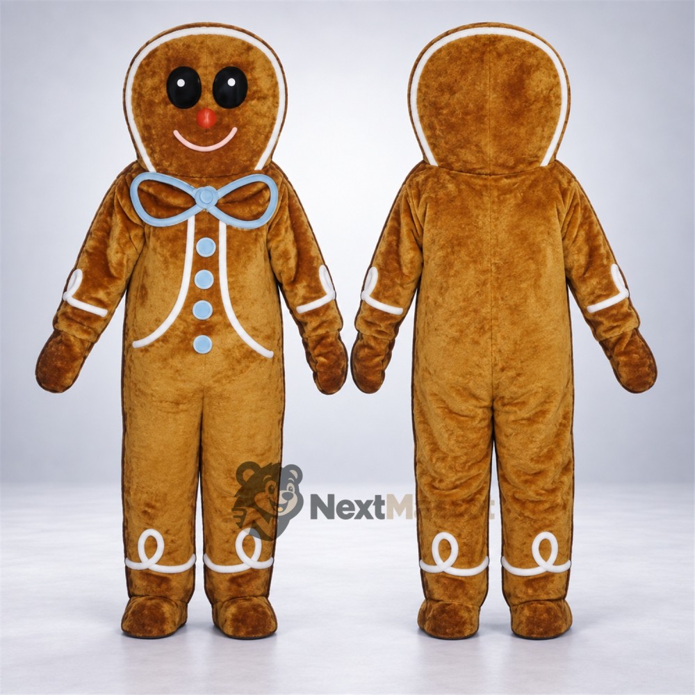 Gingerbread Man Mascot Costume for Christmas Events Gingerbread Man Mascot Costume for Christmas Events