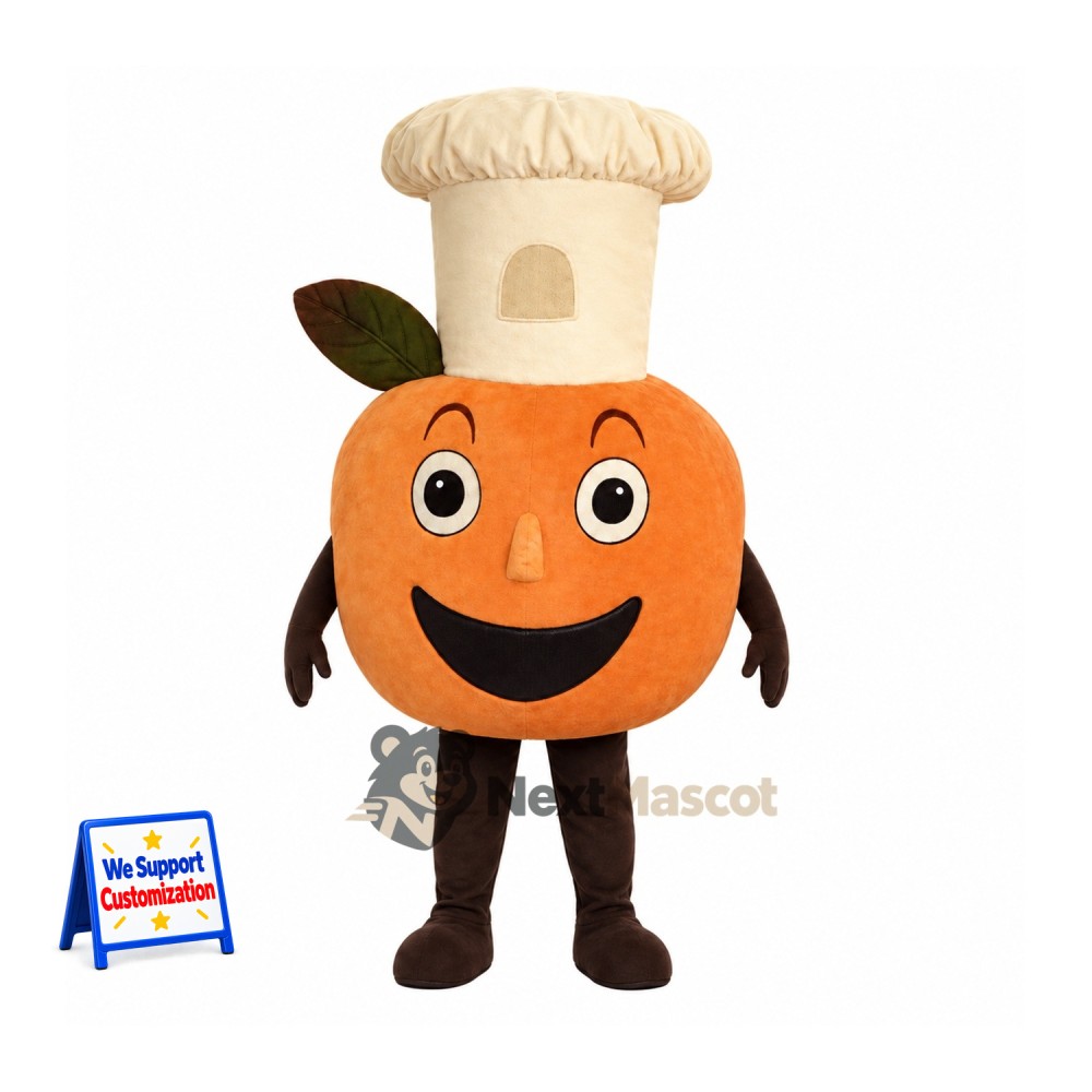Pumpkin Mascot Costume - Chef Hat Pumpkin Mascot Costume - Chef Hat