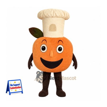 Pumpkin Mascot Costume - Chef Hat Pumpkin Mascot Costume - Chef Hat