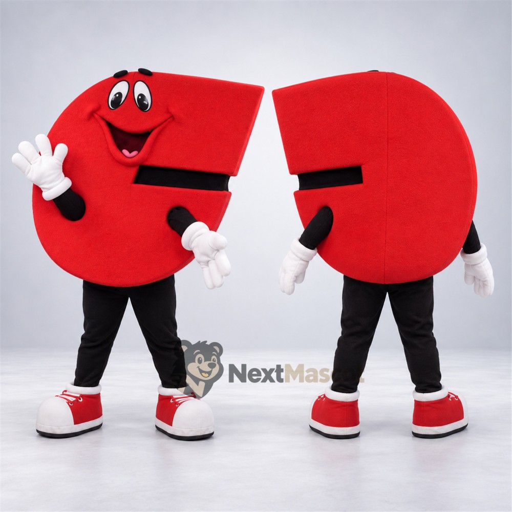 Letter C Mascot Costume - Red Letter C Mascot Costume - Red