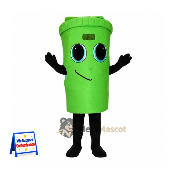 Bin Mascot Costume - Green for School Events