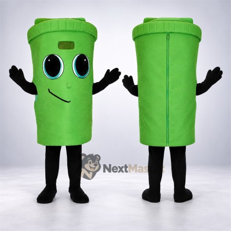 Bin Mascot Costume - Green for School Events Bin Mascot Costume - Green for School Events