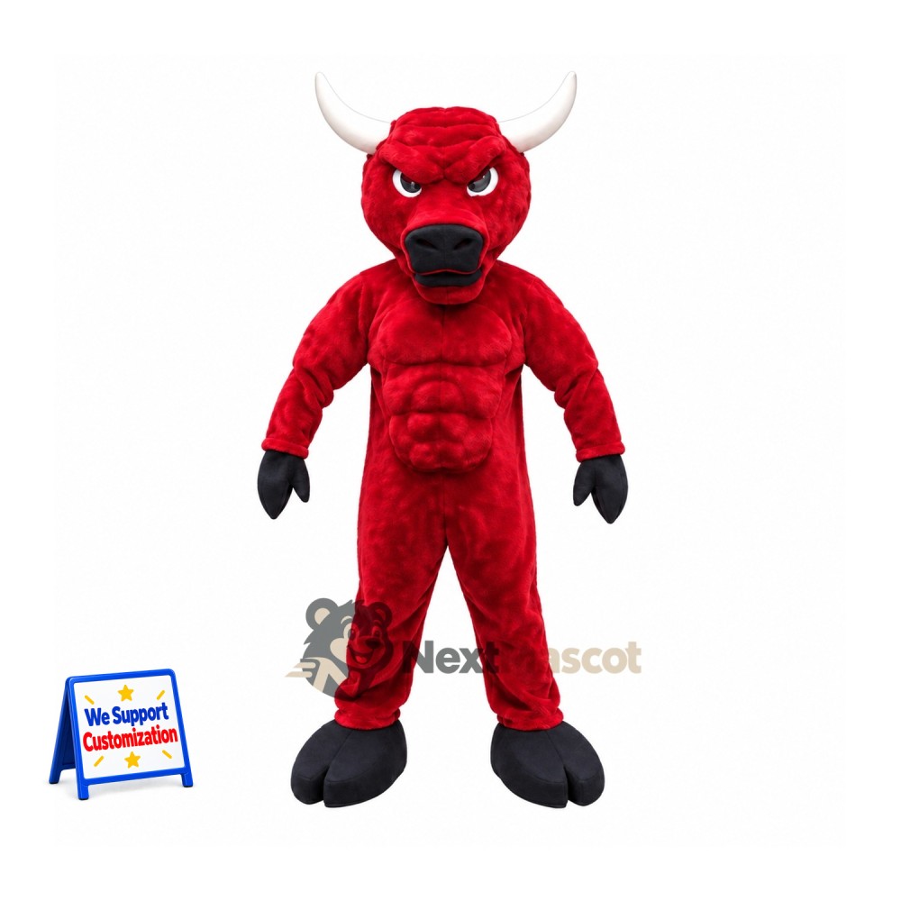 Bull Mascot Costume - Red for Pep Rallies