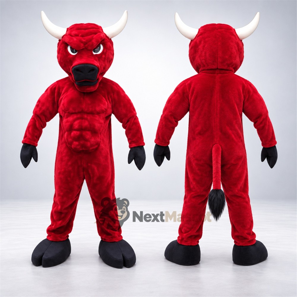 Bull Mascot Costume - Red for Pep Rallies
