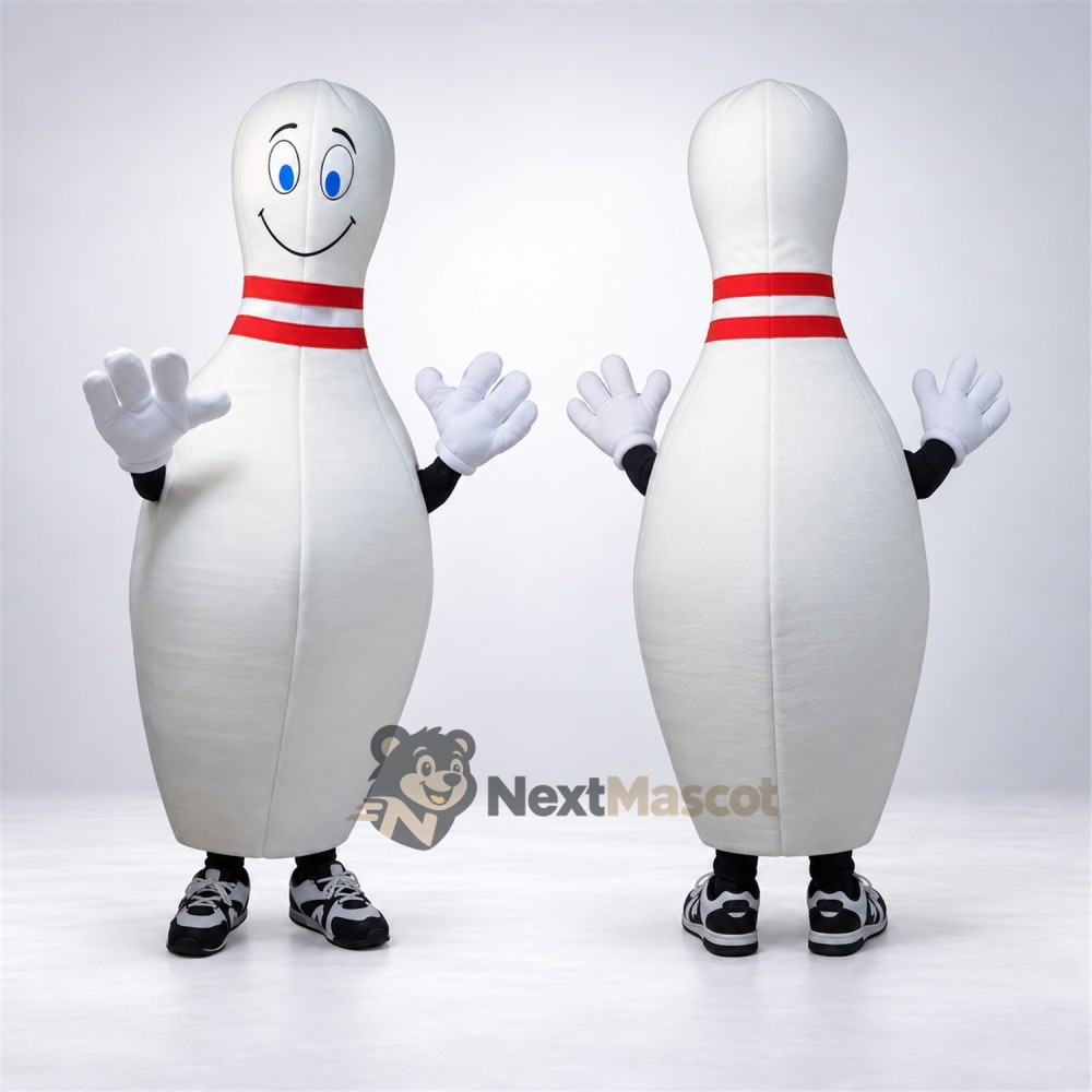 Bowling Pin Mascot Costume for Community Events Bowling Pin Mascot Costume for Community Events