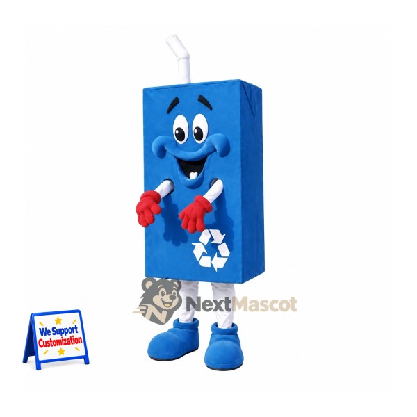 Recycling Carton Mascot Costume - Blue