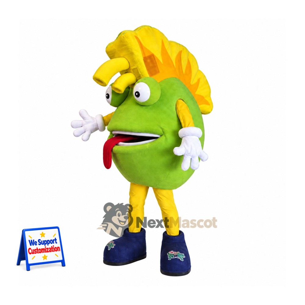 Seahorse Mascot Costume - Green, Yellow Fins Seahorse Mascot Costume - Green, Yellow Fins