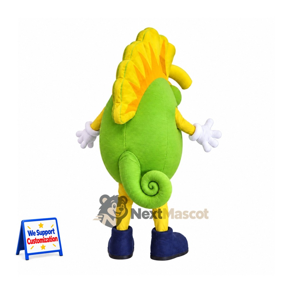 Seahorse Mascot Costume - Green, Yellow Fins Seahorse Mascot Costume - Green, Yellow Fins