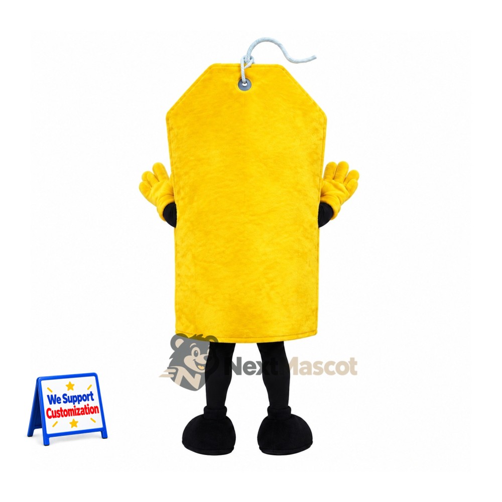 Price Tag Mascot Costume - Yellow Price Tag Mascot Costume - Yellow