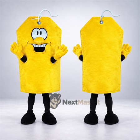 Price Tag Mascot Costume - Yellow Price Tag Mascot Costume - Yellow