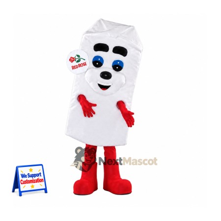 Carton Mascot Costume - White Carton Mascot Costume - White
