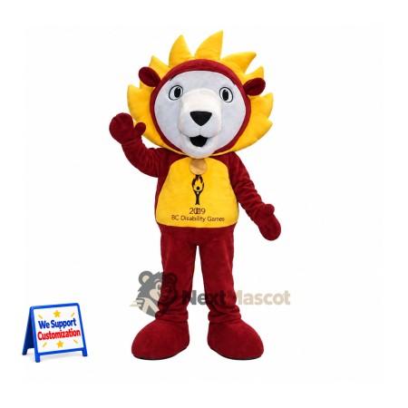 Lion Mascot Costume - Yellow Shirt
