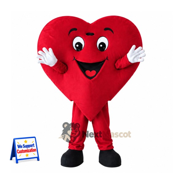 Heart Mascot Costume - Red for School Events