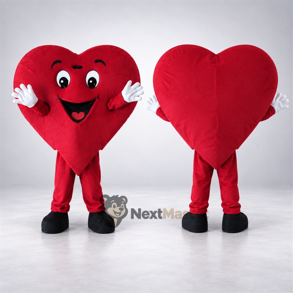 Heart Mascot Costume - Red for School Events Heart Mascot Costume - Red for School Events