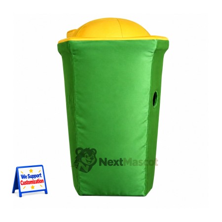 Bin Mascot Costume - Green, Glasses Bin Mascot Costume - Green, Glasses
