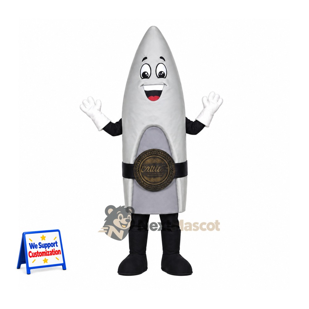 Bullet Mascot Costume - Silver Bullet Mascot Costume - Silver