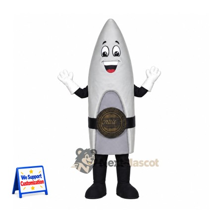 Bullet Mascot Costume - Silver Bullet Mascot Costume - Silver