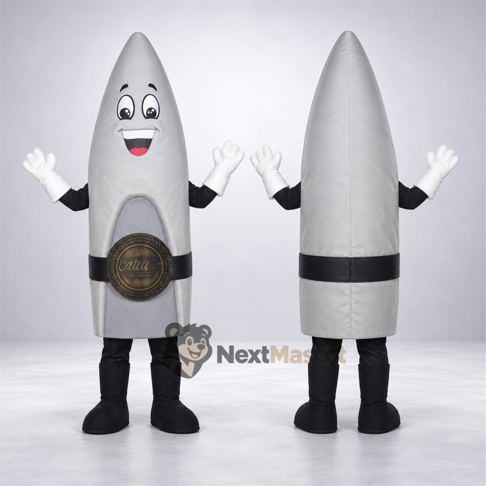 Bullet Mascot Costume - Silver Bullet Mascot Costume - Silver