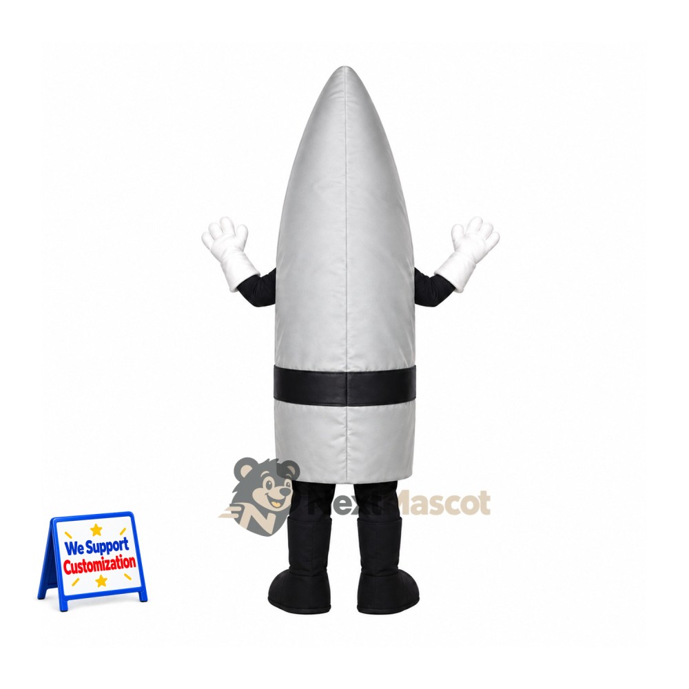 Bullet Mascot Costume - Silver Bullet Mascot Costume - Silver