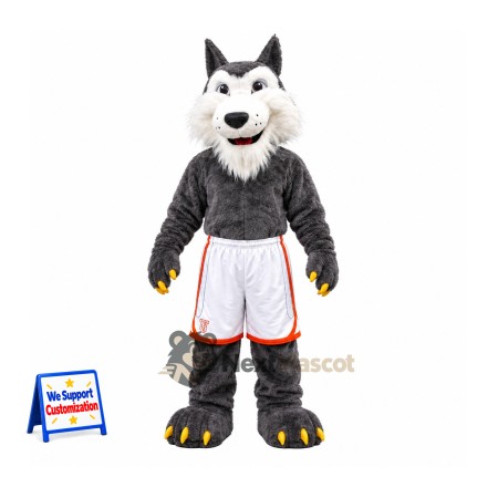 Wolf Mascot Costume - White Shorts Wolf Mascot Costume - White Shorts