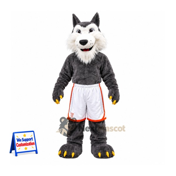 Wolf Mascot Costume - White Shorts