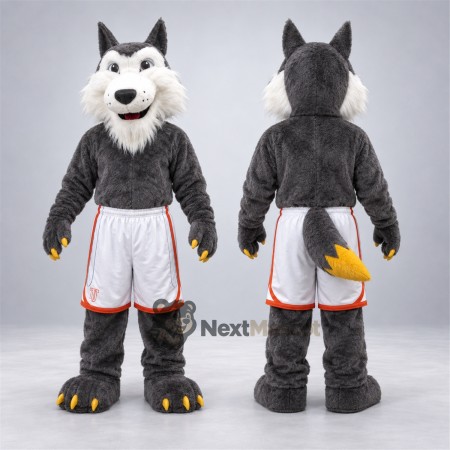Wolf Mascot Costume - White Shorts Wolf Mascot Costume - White Shorts