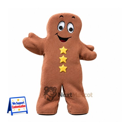 Gingerbread Man Mascot Costume for Christmas Parades Gingerbread Man Mascot Costume for Christmas Parades