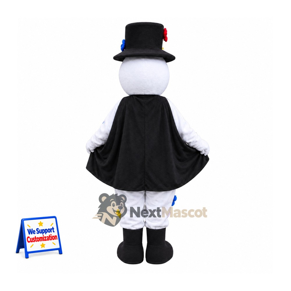 Snowman Mascot Costume - Colorful Buttons Snowman Mascot Costume - Colorful Buttons