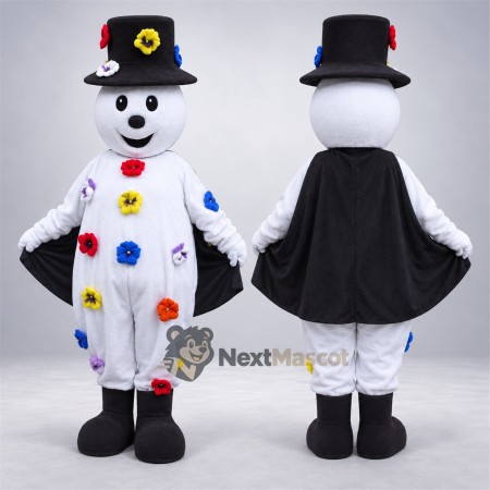 Snowman Mascot Costume - Colorful Buttons Snowman Mascot Costume - Colorful Buttons
