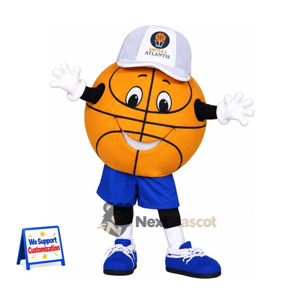 Basketball Mascot Costume - White Cap