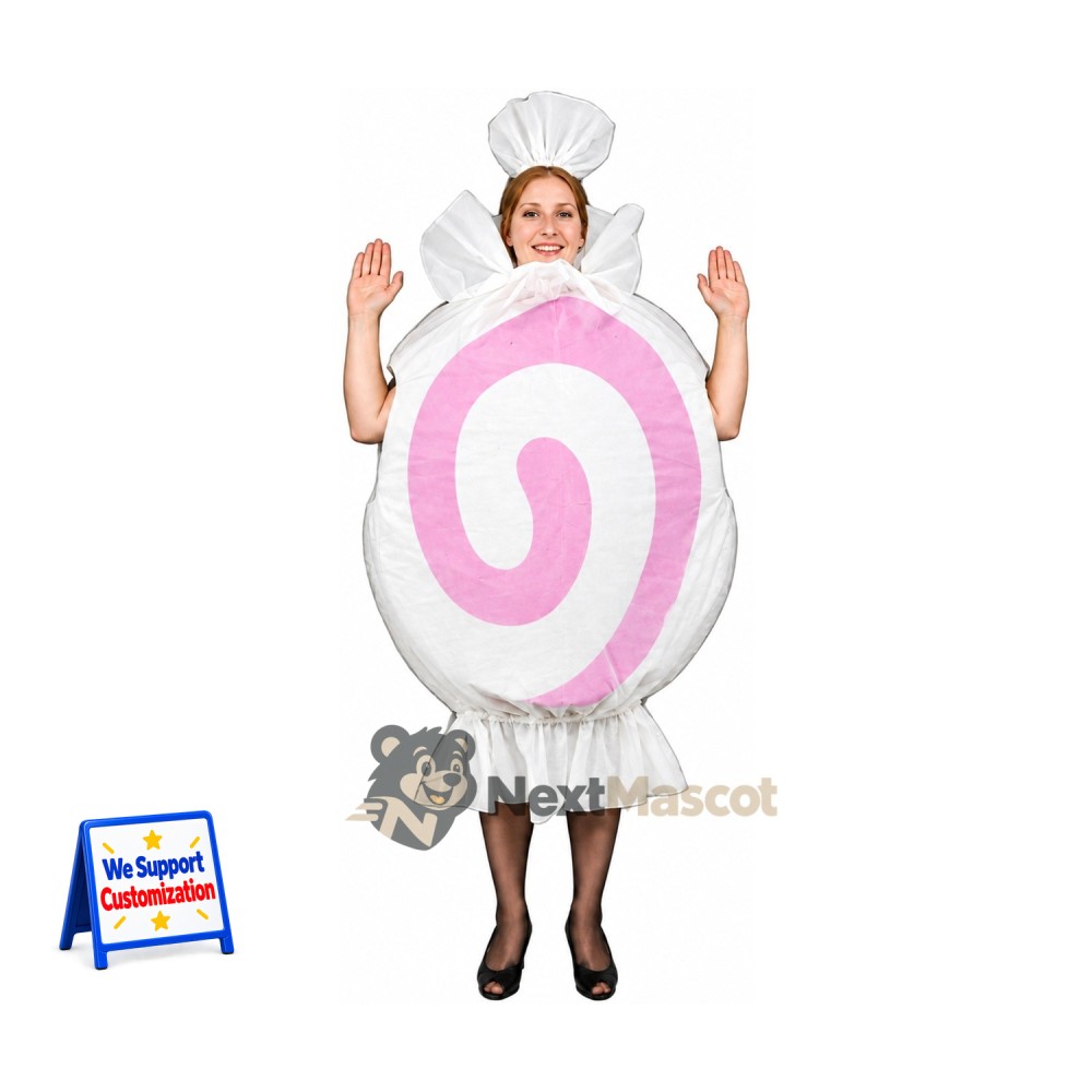 Swirl Candy Mascot Costume - Pink Swirl Candy Mascot Costume - Pink