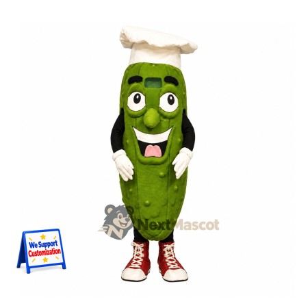 Pickle Mascot Costume - Chef Style Pickle Mascot Costume - Chef Style