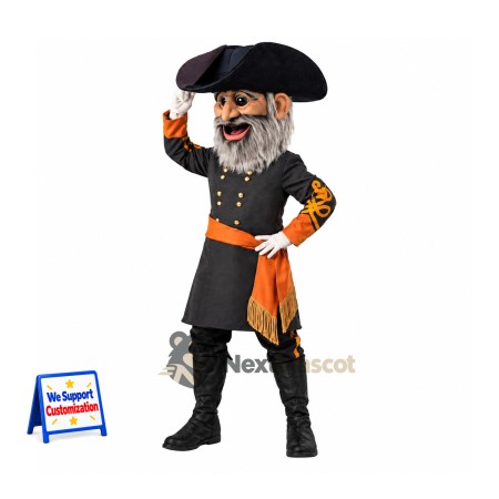 Pirate Captain Mascot Costume - Black Coat for Parades Pirate Captain Mascot Costume - Black Coat for Parades