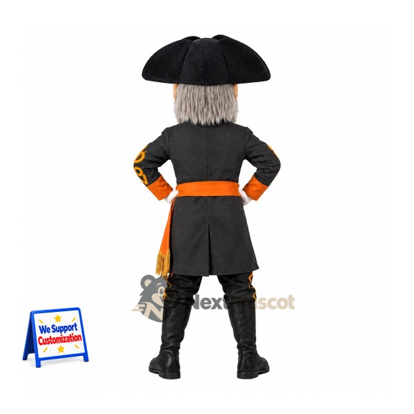Pirate Captain Mascot Costume - Black Coat for Parades Pirate Captain Mascot Costume - Black Coat for Parades