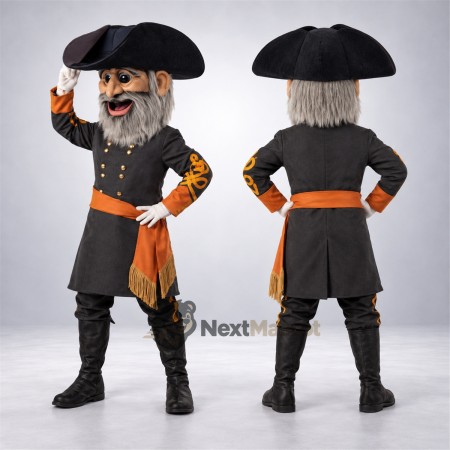 Pirate Captain Mascot Costume - Black Coat for Parades Pirate Captain Mascot Costume - Black Coat for Parades