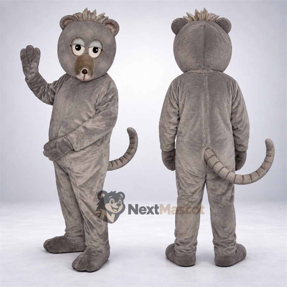 Mouse Mascot Costume - Gray, Long Tail for Parades Mouse Mascot Costume - Gray, Long Tail for Parades