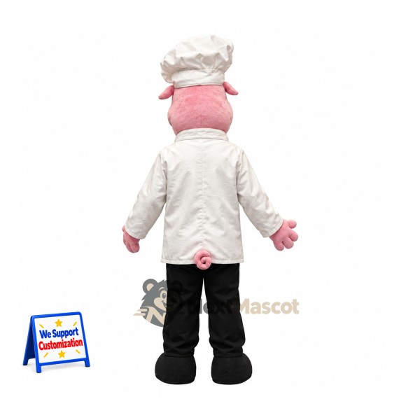 Pig Mascot Costume - White Chef Coat Pig Mascot Costume - White Chef Coat