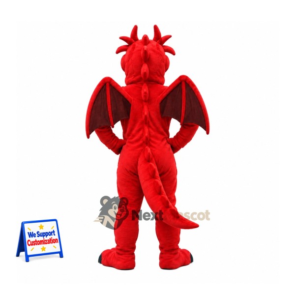 Dragon Mascot Costume - Red, Black Jersey Dragon Mascot Costume - Red, Black Jersey