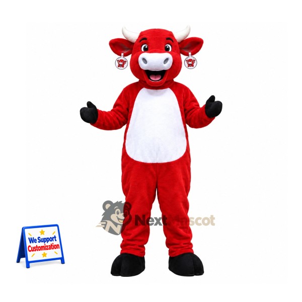 Bull Mascot Costume - Red for Team Events