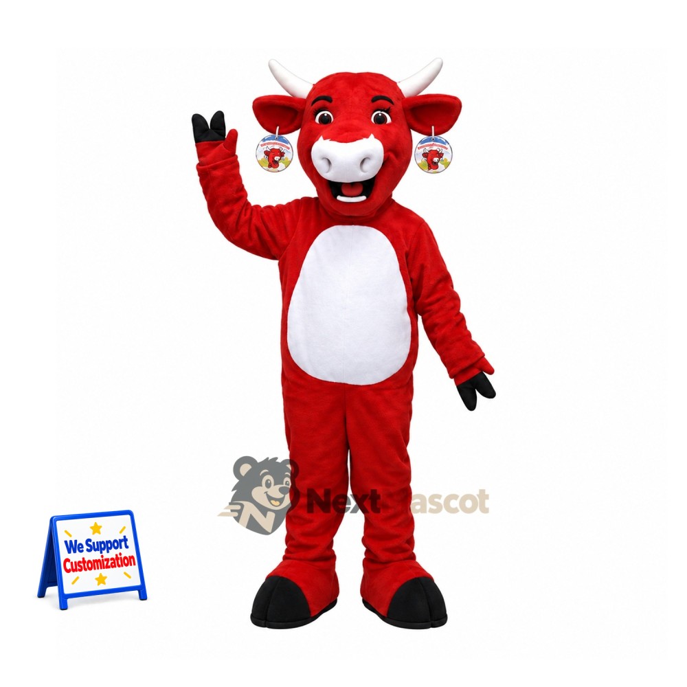 Bull Mascot Costume - Red for Carnivals Bull Mascot Costume - Red for Carnivals