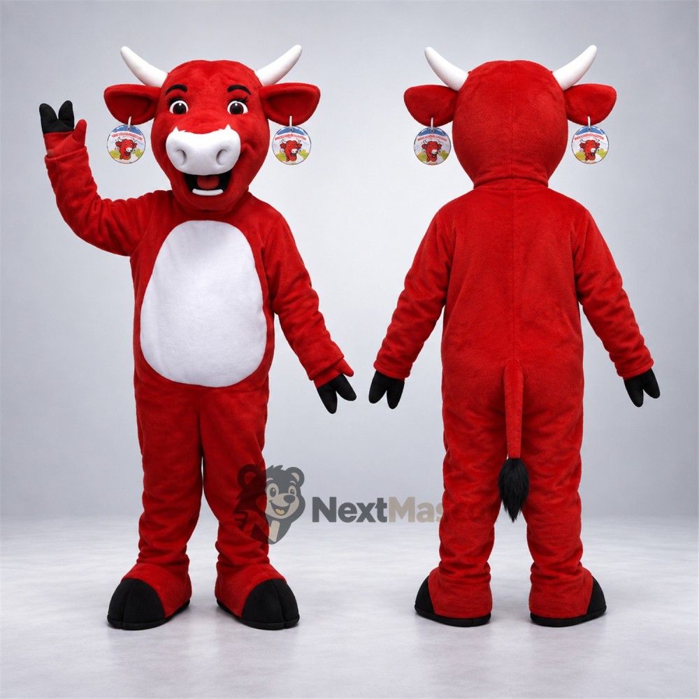 Bull Mascot Costume - Red for Carnivals Bull Mascot Costume - Red for Carnivals