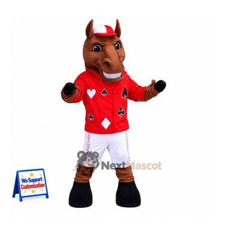 Horse Mascot Costume - Red Shirt Horse Mascot Costume - Red Shirt