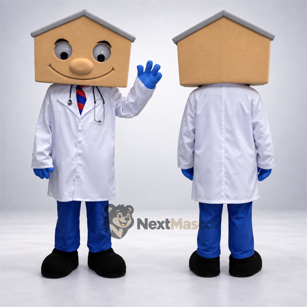 House Head Doctor Mascot Costume House Head Doctor Mascot Costume