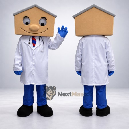 House Head Doctor Mascot Costume House Head Doctor Mascot Costume
