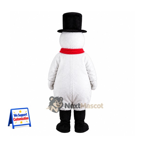 Snowman Mascot Costume - Black Hat for Holiday Parties Snowman Mascot Costume - Black Hat for Holiday Parties