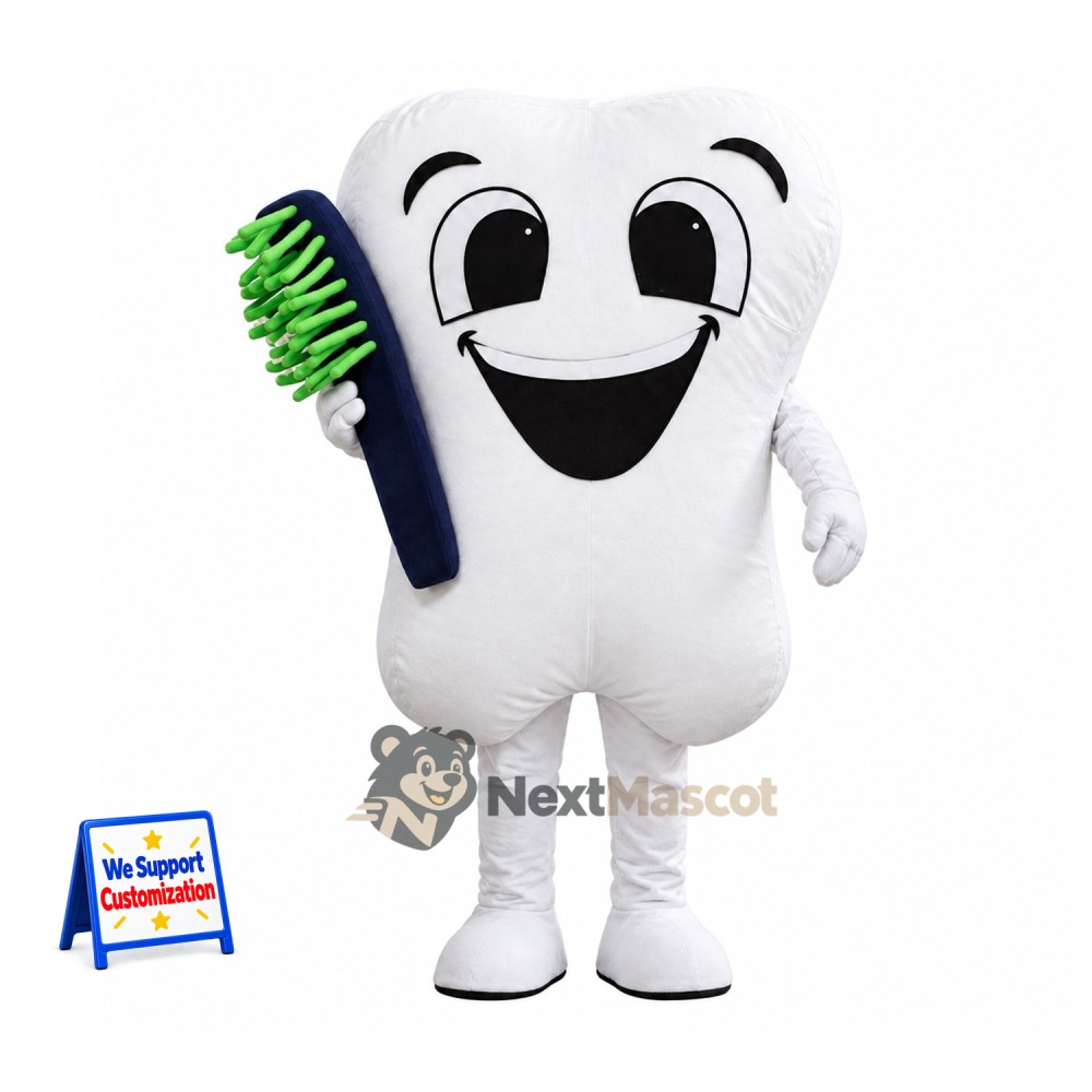 Tooth Mascot Costume - Toothbrush for Festivals Tooth Mascot Costume - Toothbrush for Festivals