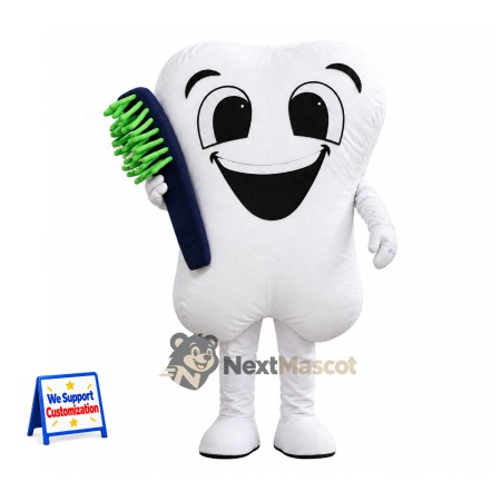 Tooth Mascot Costume - Toothbrush for Festivals Tooth Mascot Costume - Toothbrush for Festivals