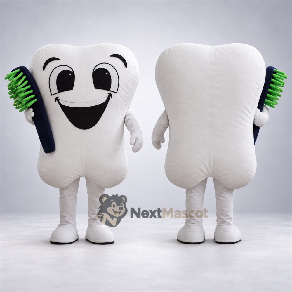 Tooth Mascot Costume - Toothbrush for Festivals Tooth Mascot Costume - Toothbrush for Festivals